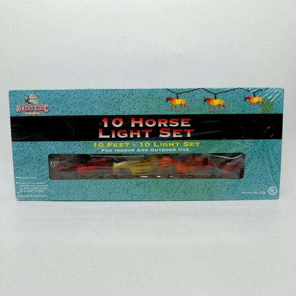 Vintage Novelty 10 Horse Lights Set Rivers Edge: Sealed in Packaging - Picture 1 of 4